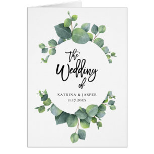 Cartão Programa Eucalyptus Greenery Frame Weding