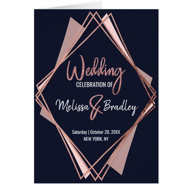 Cartão Programas Geométricos Azul-Mauve de Marinho Dourad (Frente)