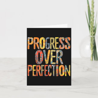 Cartão Progress Over Perfection Motivation Motivational T