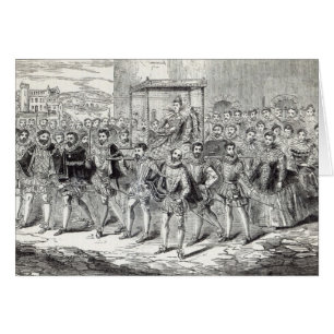 Cartão Progresso do estado da rainha Elizabeth