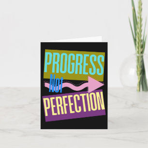 Cartão Progresso Não Perfeição - Design de Motivação Neon