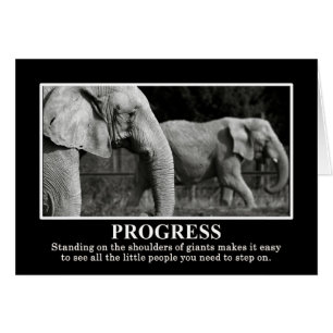 Cartão Progresso por estar em pé sobre os Ombros dos Giga