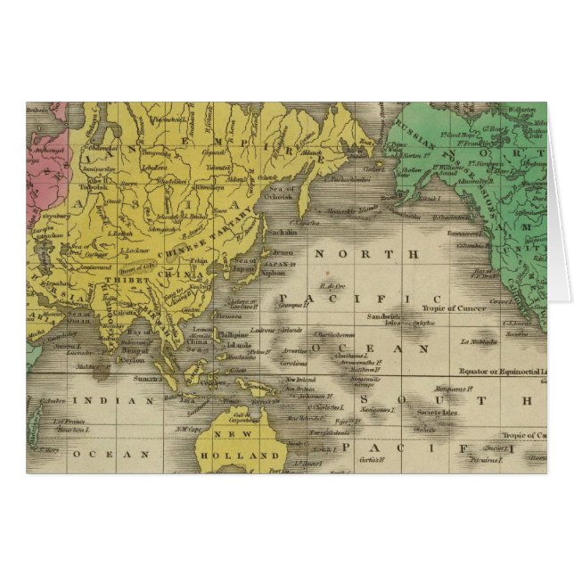 Cartão Projeção mundial do Mercator (Frente Horizontal)
