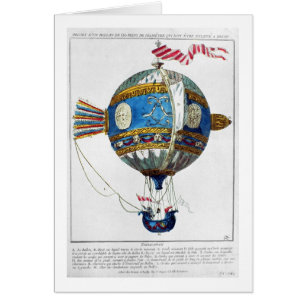 Cartão Projete para um balão de ar quente com um diâmetro
