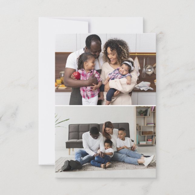 Cartão Projete Seu Próprio Colagem de 2 Fotos (Frente)