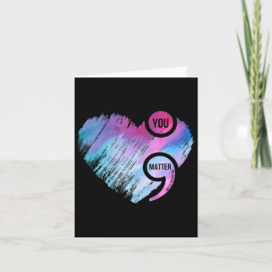 Cartão Projeto de Semicolon Cardíaco Prevenção Suicida Aw