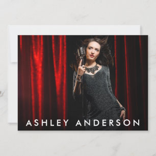 Cartão Promo de Cheio de Cantor Musical - Foto de