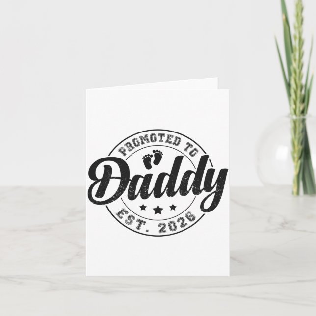 Cartão Promoted To Daddy Est 2026 Soon To Be Dad New Fath (Frente)