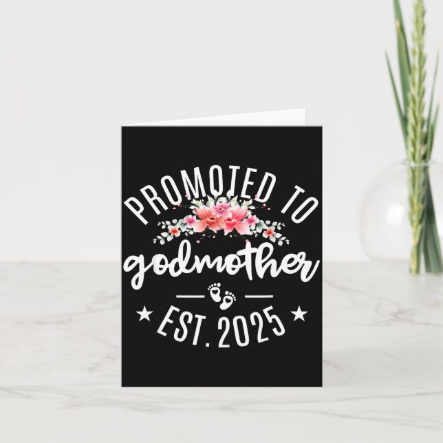 Cartão Promoted To Godmother 2025 Flower First Time New G (Frente)
