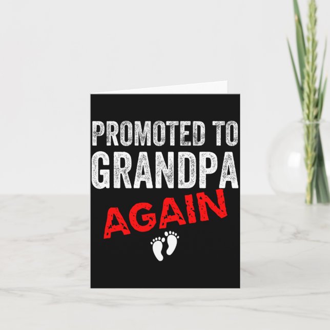 Cartão Promoted To Grandpa Again Dad Pregnancy Announceme (Frente)