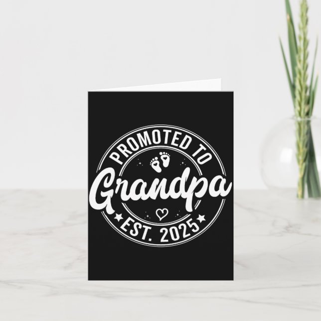 Cartão Promoted To Grandpa Est 2025 Grandparents New Gran (Frente)