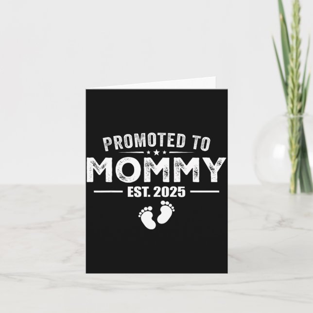 Cartão Promoted To Mommy 2025 Baby &amp; Mommy Funny For  (Frente)