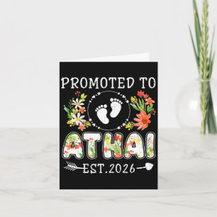 Cartão Promovido a athai 2026 flor primeira tia
