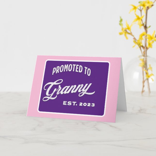 Cartão Promovido A Avó Est. 2023 Para A Nova Avó (Flor Amarela)