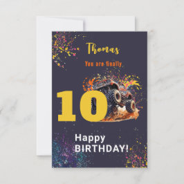 Cartão Pronto para bater no caminhão do monstro.