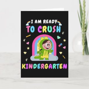Cartão Pronto Para Esmagar Menina Do Jardim De Infância D