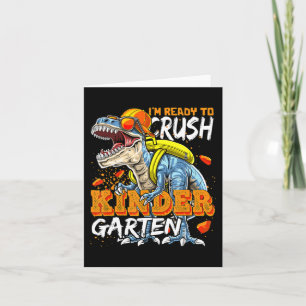 Cartão Pronto Para Esmagar O Dinossauro Do Jardim De Infâ
