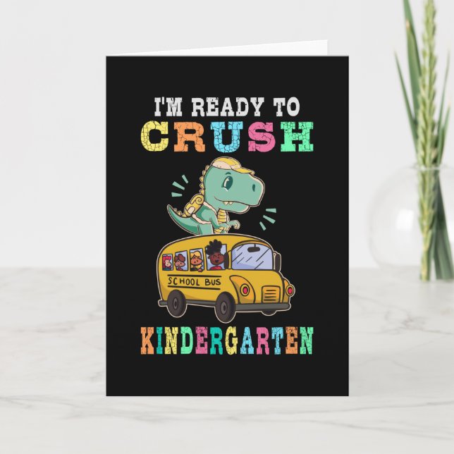 Cartão Pronto para esmagar o jardim de infância (Frente)