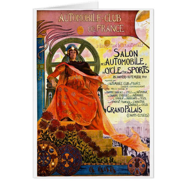 Cartão Propaganda da exposição automóvel de Paris do (Frente)