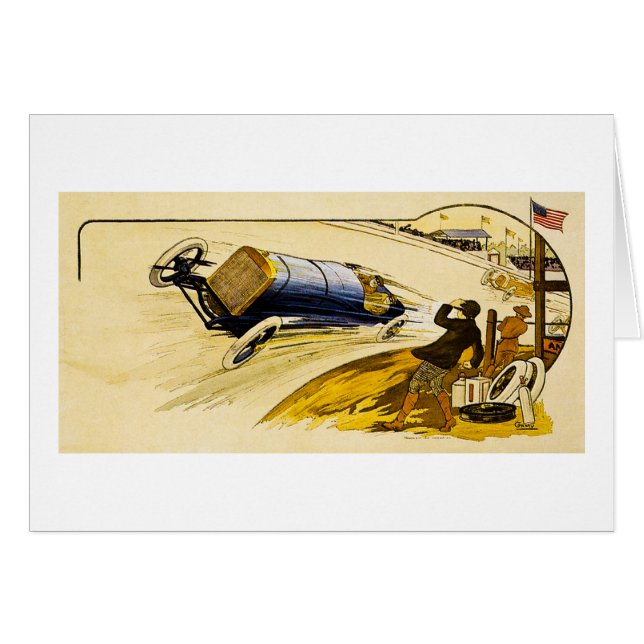 Cartão Propaganda de competência americana do vintage (Frente Horizontal)