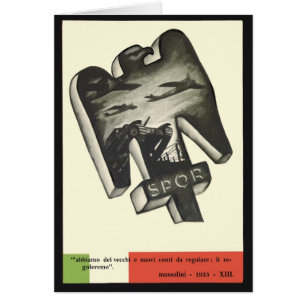 Cartão Propaganda de Mussolini