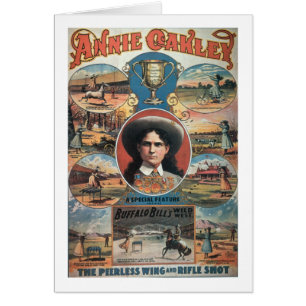 Cartão Propaganda de poster Annie Oakley que caracteriza