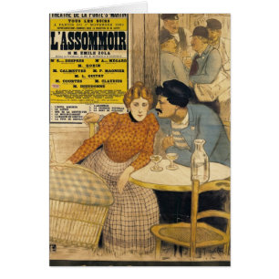 Cartão Propaganda de poster L'Assommoir por M.M.W.