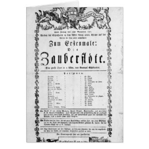 Cartão Propaganda do poster do ` o Flute mágico