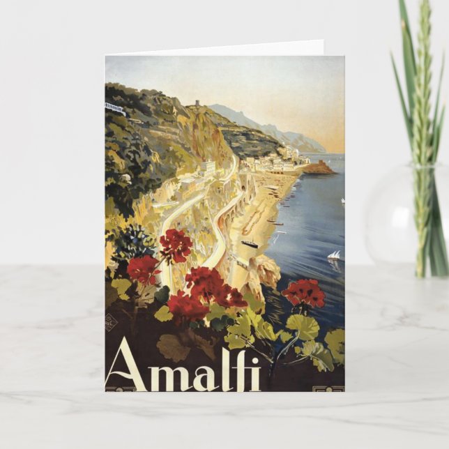 Cartão Propaganda européia do viagem de Amalfi Italia do (Frente)