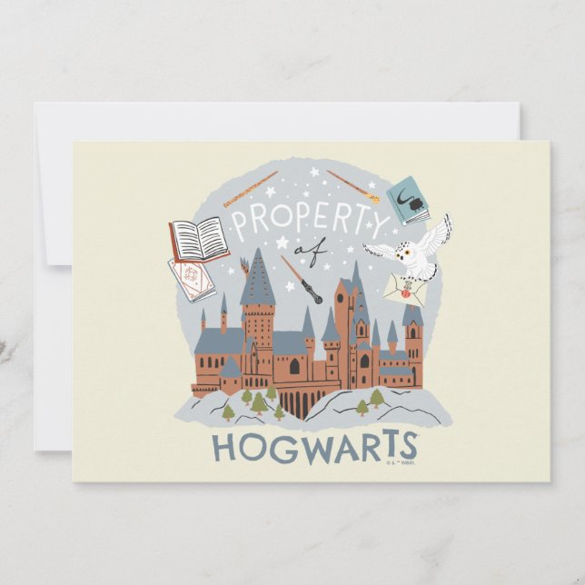 Cartão Property of Hogwarts Cartoon Graphic (Frente)