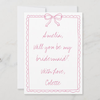 Cartão Proposta de Bridesmaid do Rico do Doodle do Girly