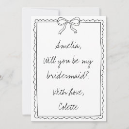 Cartão Proposta de Bridesmaid Personalizada de Arco Desen
