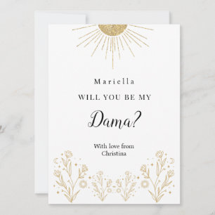 Cartão Proposta de Dama Celestial para Corte de Quinceañe