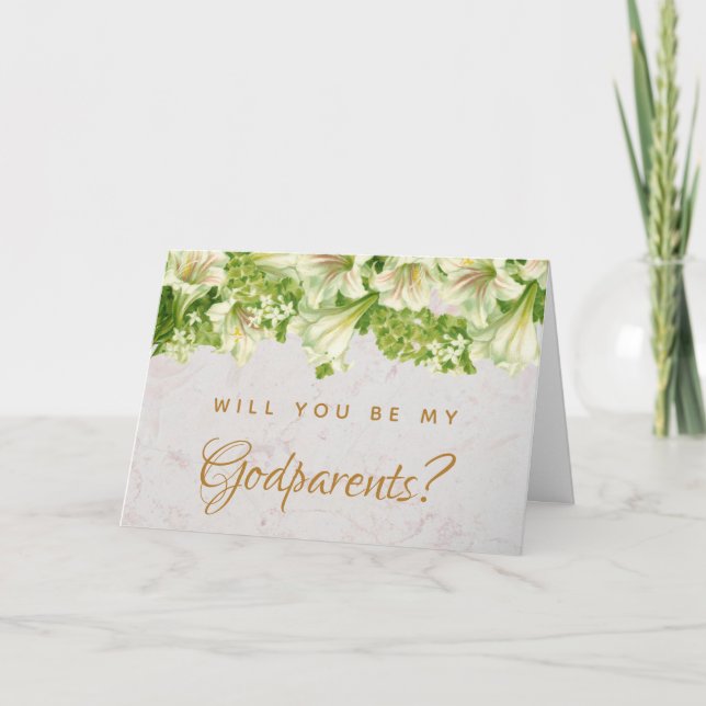 Cartão Proposta dos Padrões Florais Lírios Marble Card (Frente)