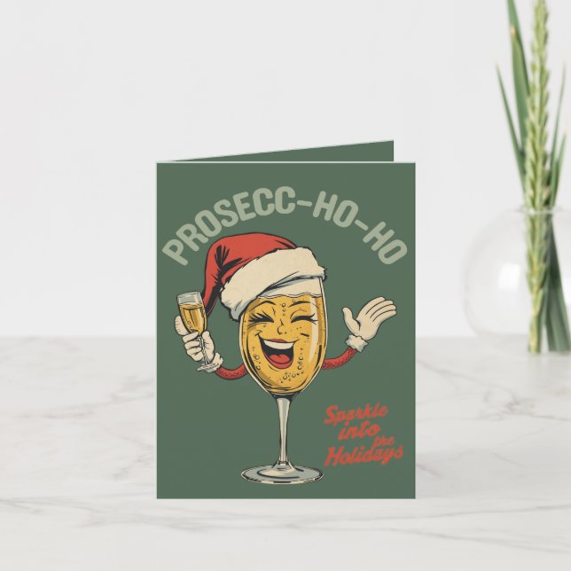 Cartão Prosecc-ho-ho – Piada engraçada de Natal com Prose (Frente)