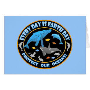 Cartão Proteger o Dia da Terra dos Nossos Oceanos