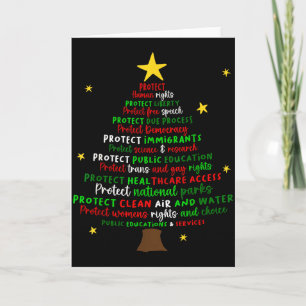 Cartão Proteja Árvore de Natal da Democracia Feminista So