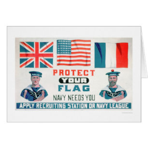 Cartão Proteja sua bandeira - o marinho precisa-o