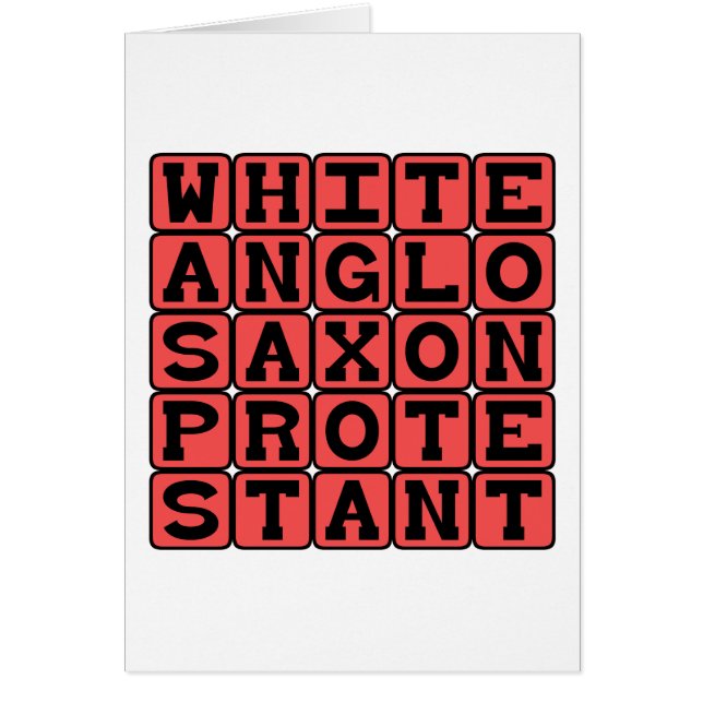 Cartão Protestante anglo-saxão branco, WASP (Frente)