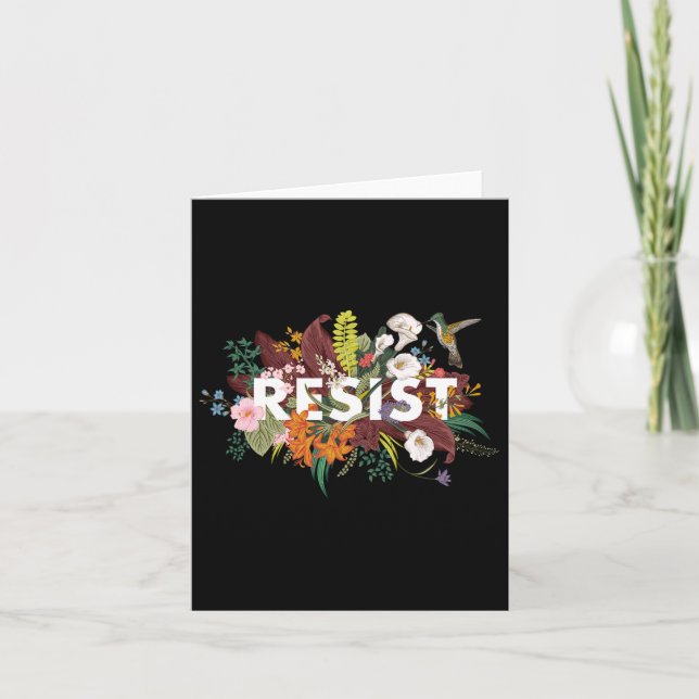 Cartão Protesto Político Anti-Trump Floral (Frente)