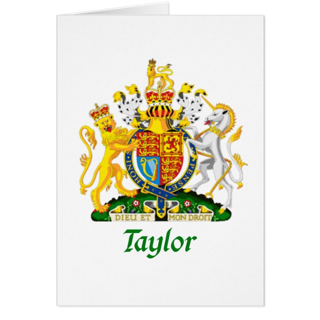Cartão Protetor de Taylor de Grâ Bretanha (Frente)
