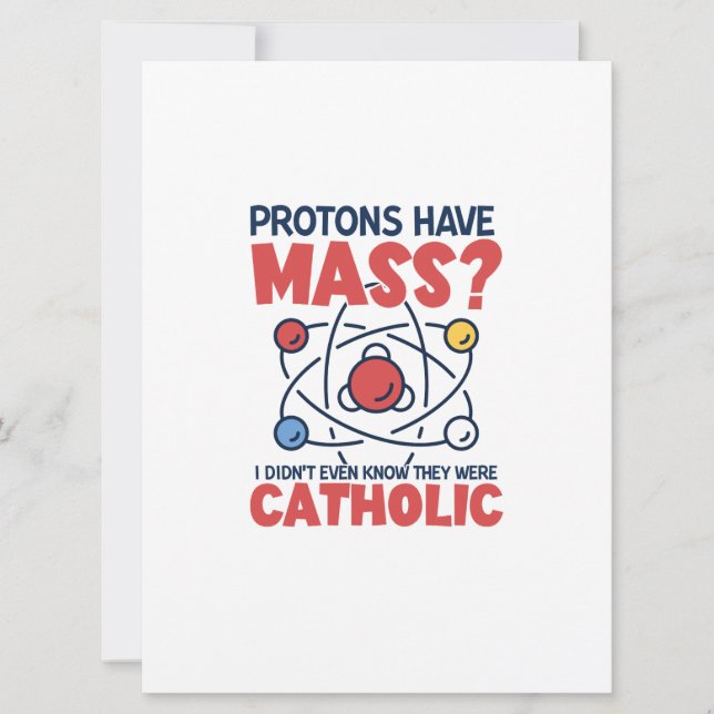 Cartão Protons têm massa que eu nem sabia que eram (Frente)