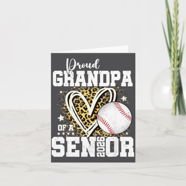 Cartão Proud Grandpa Of A 2026 Senior Baseball Graduation (Frente)