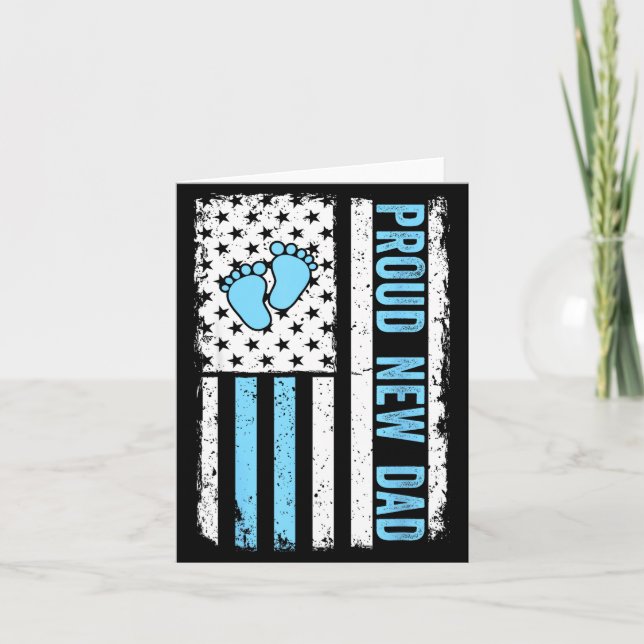 Cartão Proud New Dad For Men Funny Fathers Day New Boy Ba (Frente)