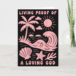 Cartão Prova Viva de um Deus Amoroso Onda de Praia Cristã