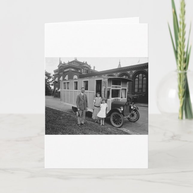 Cartão Provavelmente a primeira casa móvel de sempre (Frente)