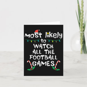 Cartão Provavelmente Assistir Futebol Natal Xmas Família