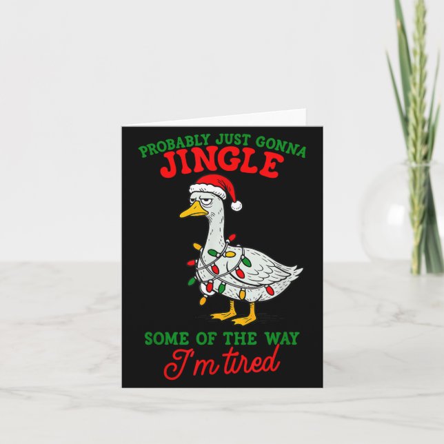 Cartão Provavelmente Vou Só Tocar Eu Estou Cansado Natal  (Frente)