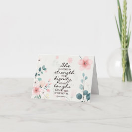 Cartão Provérbios 31:25 Ela está vestida em força