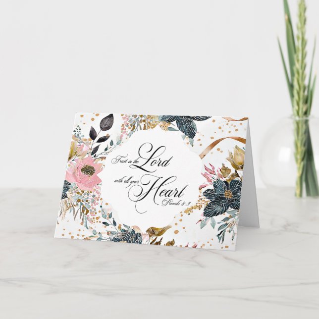 Cartão Provérbios 3:5-6 Confiança no Lorde Bíblia Verse (Frente)